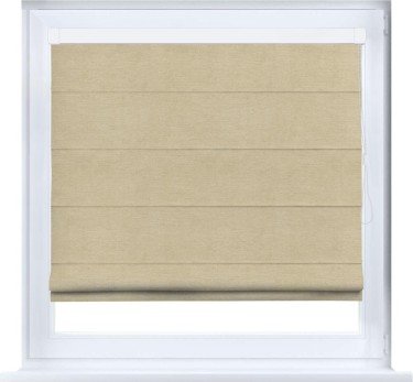 Римская штора «Кортин» кассетная,  вельвет бежевый