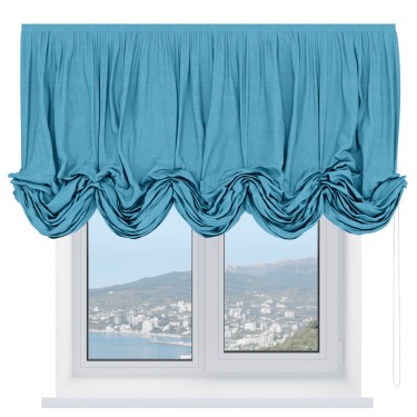 Австрийская штора «Кортин», вельвет ментоловый