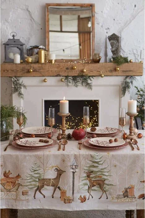 Набор столовый Этель "Christmas forest" скатерть 150*180 +/-3см с ГМВО, салф.40х40см - 8шт,
