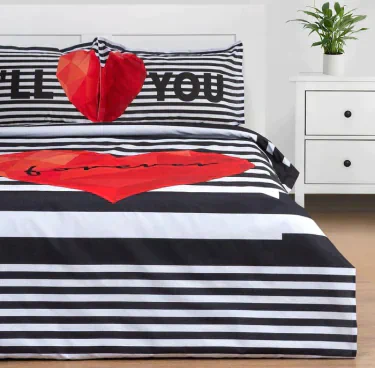 Комплект: пододеяльник и 2 наволочки Love Forever 175*215 см, 50*70+3 см - 2 шт, 100% хлопок