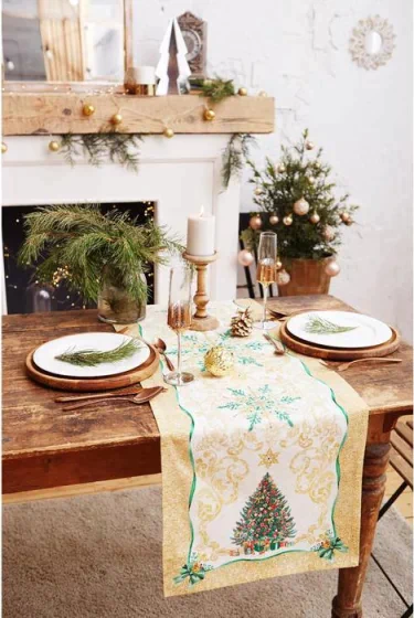 Дорожка на стол Golden Christmas 40*147 см, 100% хл, саржа 190гр/м3