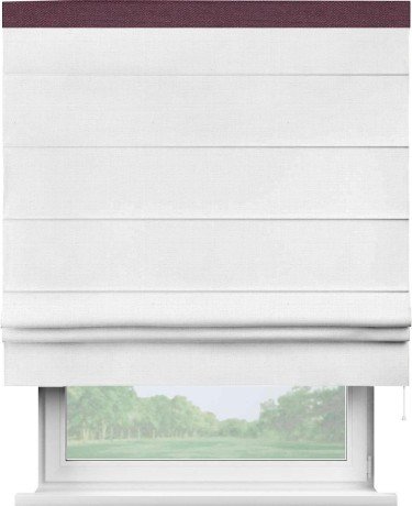Римская штора «Кортин» с кантом Кинг, для проема, ткань лён белый