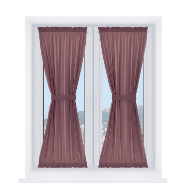 Штора песочные часы «Кортин», ткань лён димаут, брусника