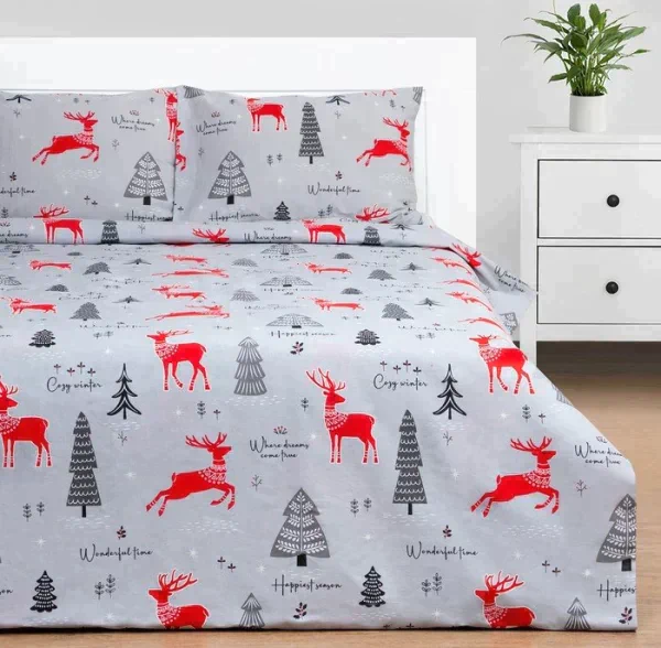 Комплект: пододеяльник и 2 наволочки Cozy winter 143х215 см, 50х70 см - 2 шт, 100% хлопок