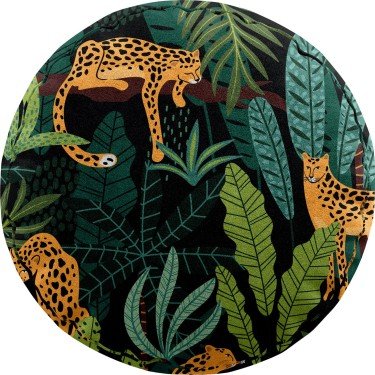 Подушка круглая Cortin «Леопарды в джунглях»
