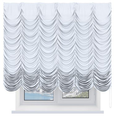 Французская штора «Кортин», ткань лён белый