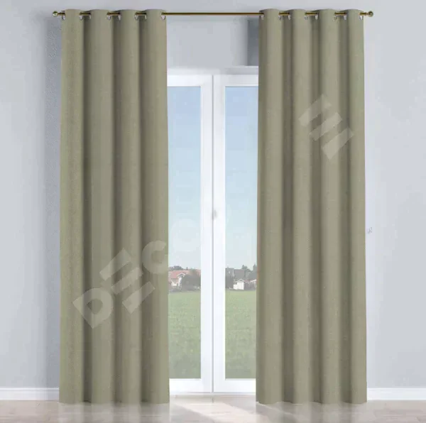 Комплект штор на люверсах твид кофейный