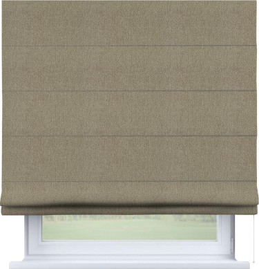 Римская штора «Кортин» для проема, ткань твид блэкаут, кофе