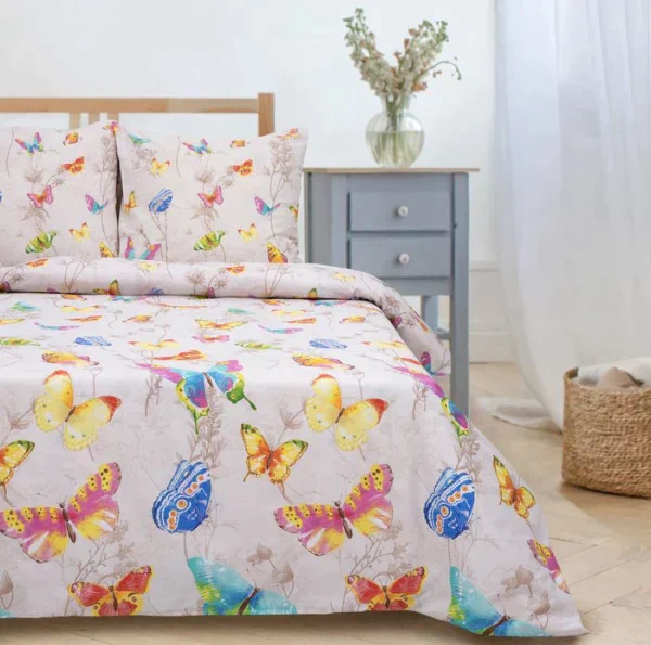 Постельное бельё "Этель" 1,5 сп., Бабочки, размер 143х215 см, 150х214 см, 70х70 см - 2 шт.