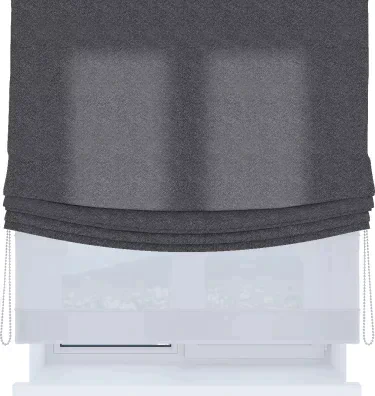 Римская штора «Кортин», день-ночь с мягкими складками, софт однотонный графит