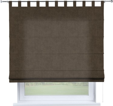 Римская штора «Кортин», канвас коричневый, на петлях