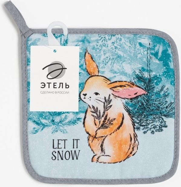 Прихватка «Let it snow» 19х19 см, саржа, 100% х/л, ватин 250 г/м2