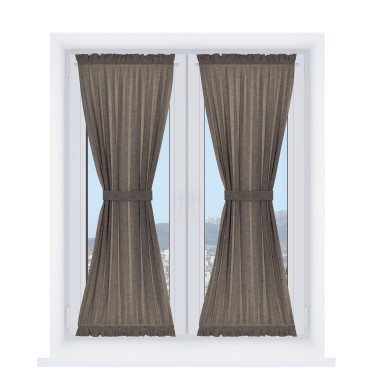 Штора песочные часы «Кортин» рогожка димаут коричневый