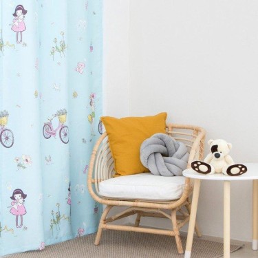 Портьера Этель «Фея» без держателя, цвет голубой, 170х260 см, блэкаут, 100% полиэстер