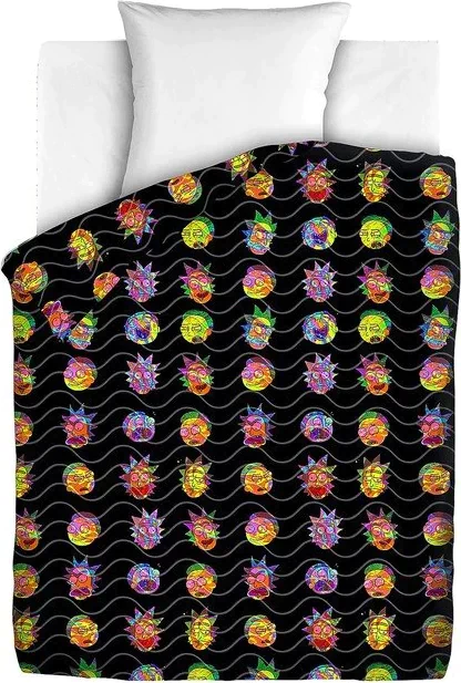 Покрывало стеганое Фантастические Рик и Морти 145х200 поплин 105 г/м хл100%