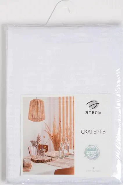 Скатерть Этель Shine 150*180 +/-3см, цв.белый, пл. 192 г/м2, хл с ВГМО