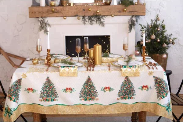 Набор столовый Этель "Golden Christmas" скатерть 150*180 +/-3см с ГМВО, салф.40х40см - 8шт,