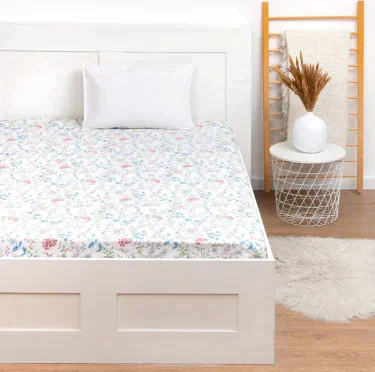 Простыня на резинке LoveLife 140*200*25см, "Flowers", 100% хлопок, сатин, 125г/м²