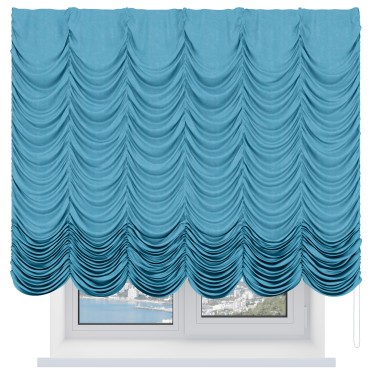 Французская штора «Кортин», вельвет ментоловый