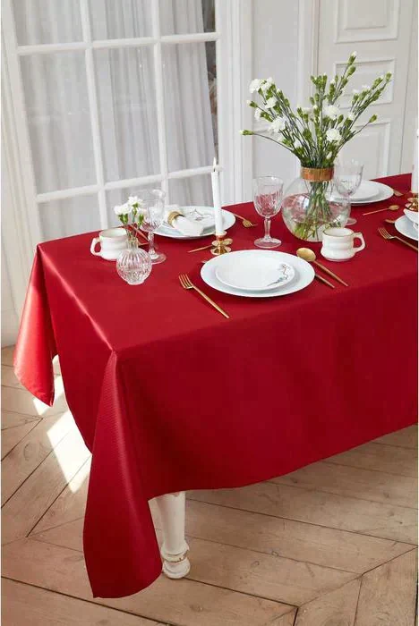 Скатерть "Этель" Elegance 150*110 +/-3см, цв.бордовый, пл. 192 г/м2, хл с ВГМО