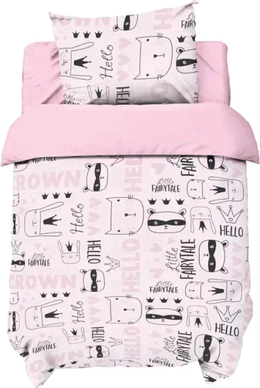 Постельное бельё детское Крошка Я "Little crown", 112х147 см, 60х120+20 см, 40х60 см, 100% хлопок