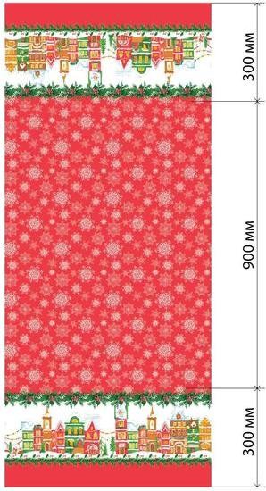 Скатерть Доляна «Новый год: Волшебный город» 180х149 см, 100% хлопок, 164 г/м2