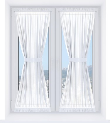 Штора песочные часы «Кортин», ткань лён белый