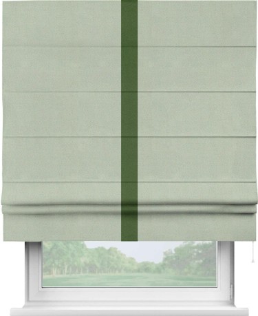 Римская штора «Кортин» с кантом Хайвэй, для проема, ткань блэкаут однотонный светло-серый