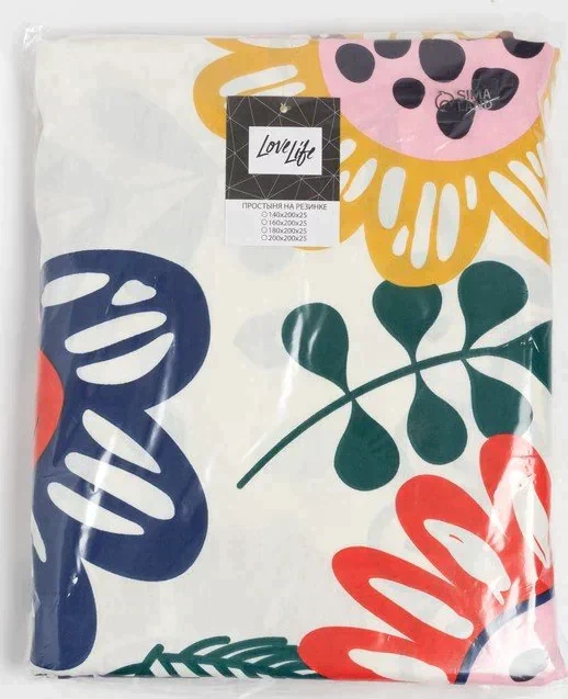 Простыня на резинке LoveLife 160*200*25см, "Summer time", 100% хлопок, сатин, 125г/м²