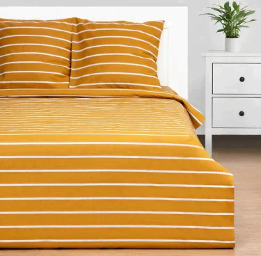 Постельное бельё Этель 2 сп Mustard stripes 175х215см, 200х220см, 70х70см-2 шт, 100% хлопок, поплин