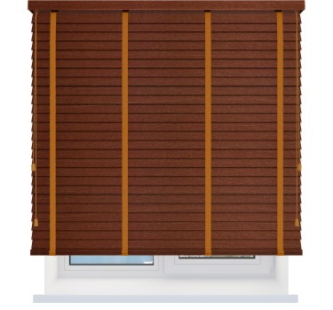 Деревянные жалюзи с тесьмой 50 мм. вишня