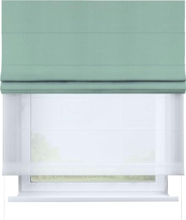 Римская штора «Кортин» день-ночь, ткань блэкаут однотонный, ментоловый