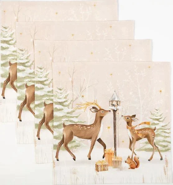 Набор столовый Этель "Christmas forest" скатерть 150*180 +/-3см с ГМВО, салф.40х40см - 8шт,