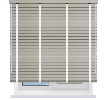 Деревянные жалюзи с тесьмой 50 мм. снежный
