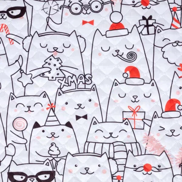 Покрывало "Этель" евро Xmas cat, 230х210 см, микрофибра