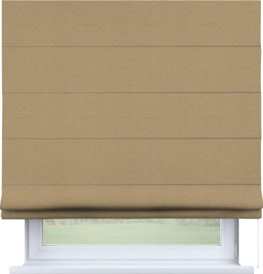 Римская штора «Кортин» для проема, ткань лён димаут, тёмно-бежевый