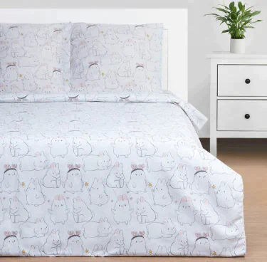 Постельное бельё Этель Евро Cute rabbits 200х217 см, 220х240 см, 70х70 см - 2 шт