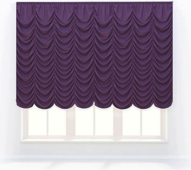Французская штора «Кортин», вельвет тёмно-фиолетовый