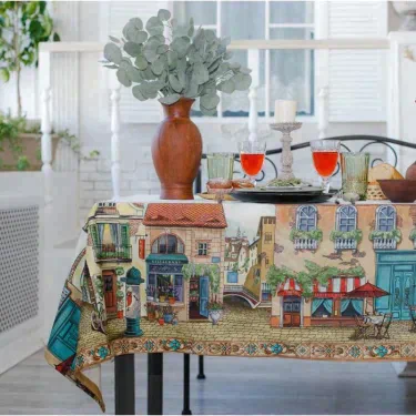 Скатерть «Этель: Италия», 220 × 150 см, хлопок 100 %, саржа, 190 г/м²