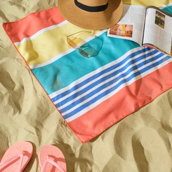 Полотенце пляжное Этель "Good vibes" 75*140 см, микрофибра, 100% п/э, 230 гр/м2