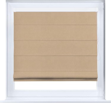 Римская штора «Кортин» кассетная, ткань вельвет песочный