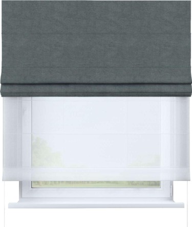 Римская штора, вельвет серый